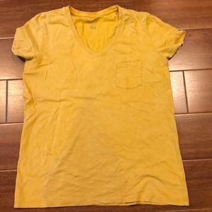 Mustard Color V neck Short  Sleeve
